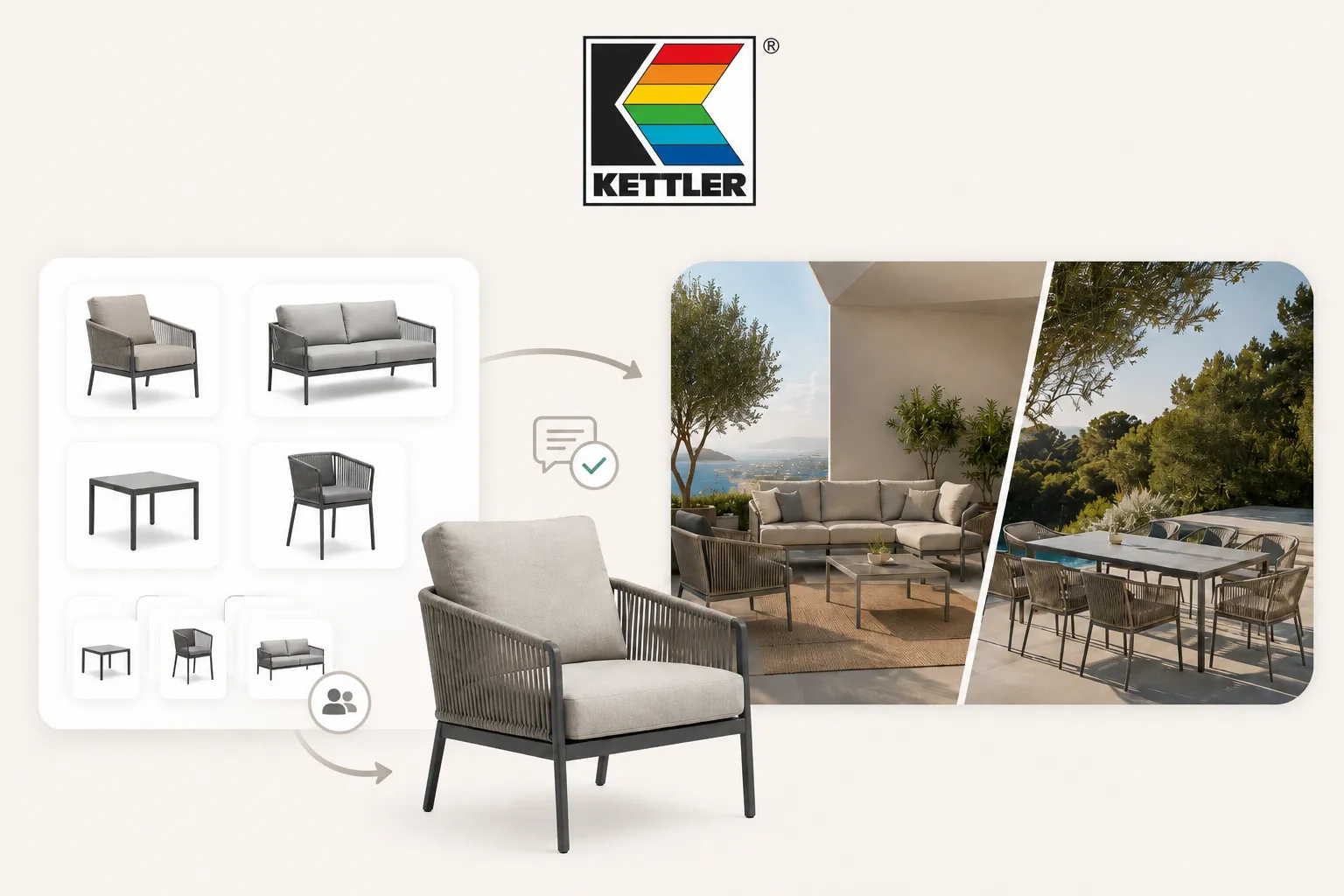 AI-generated image by Kettler: Outdoor furniture in its natural setting